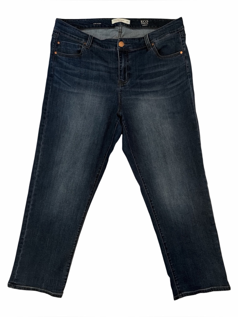 Liverpool Straight Leg Jeans Dark Wash Eco Aesthetic Women’s Size 20W Minimalist